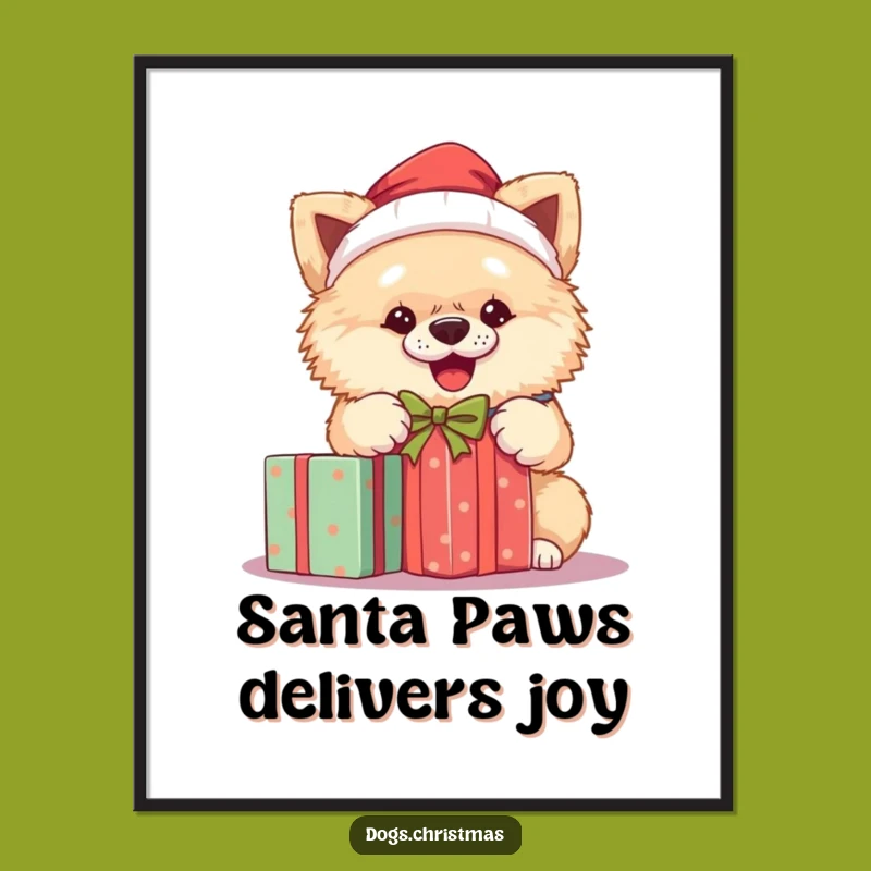 Funny Santa Dog Wall Art: Free Printable Decor - Downloadable Holiday Cheer!