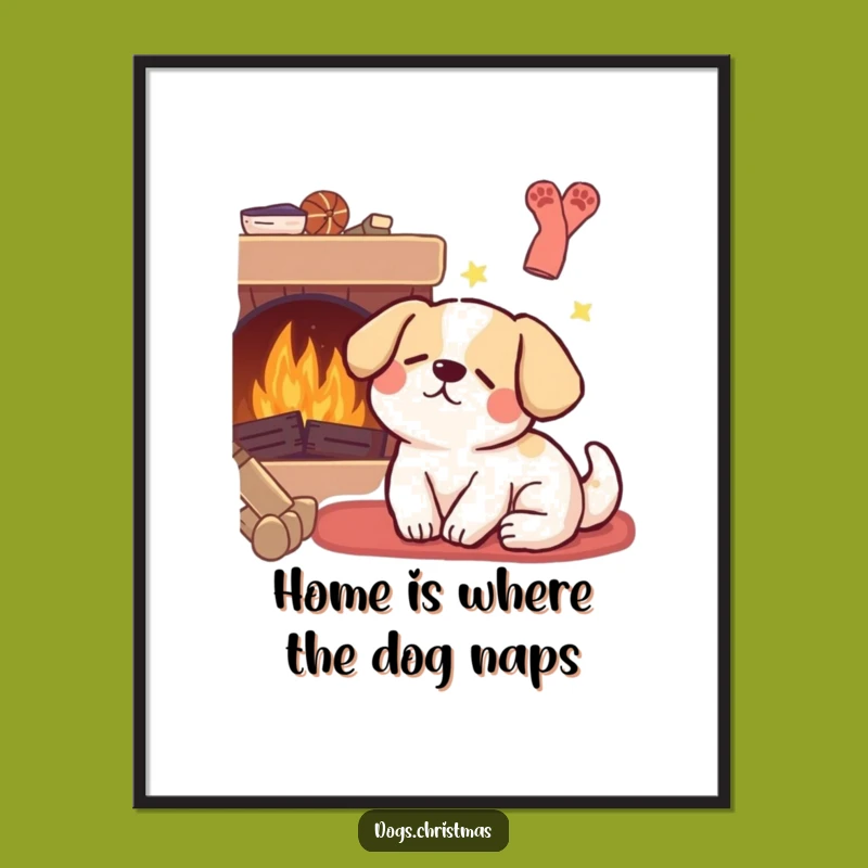 Free Printable Kawaii Dog Wall Art: Cozy Dreams Downloadable Decor