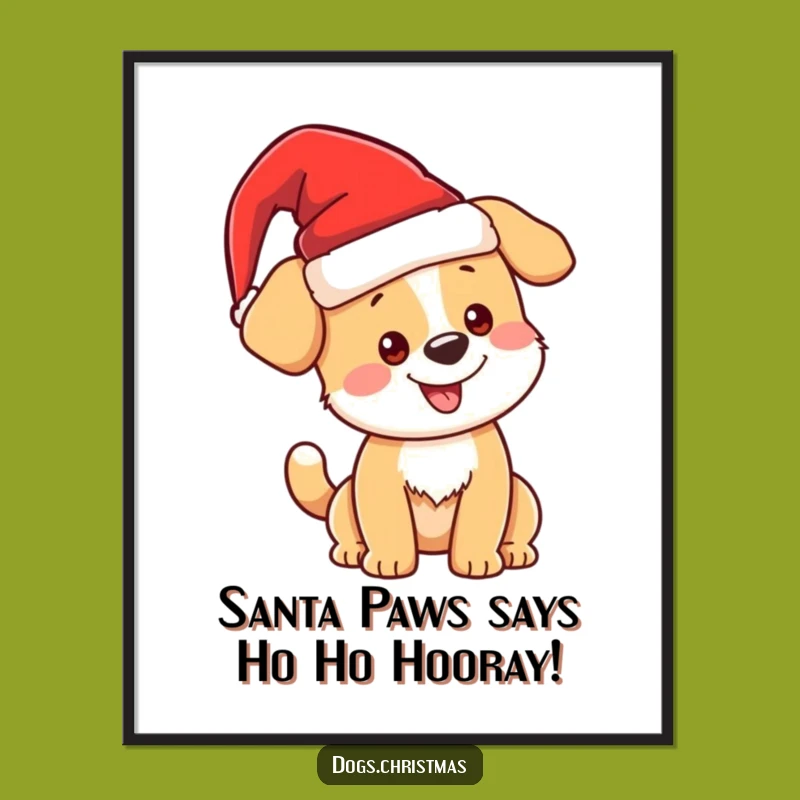 Free Printable Kawaii Christmas Dog Wall Art: Funny DIY Downloadable Decor for the Holidays