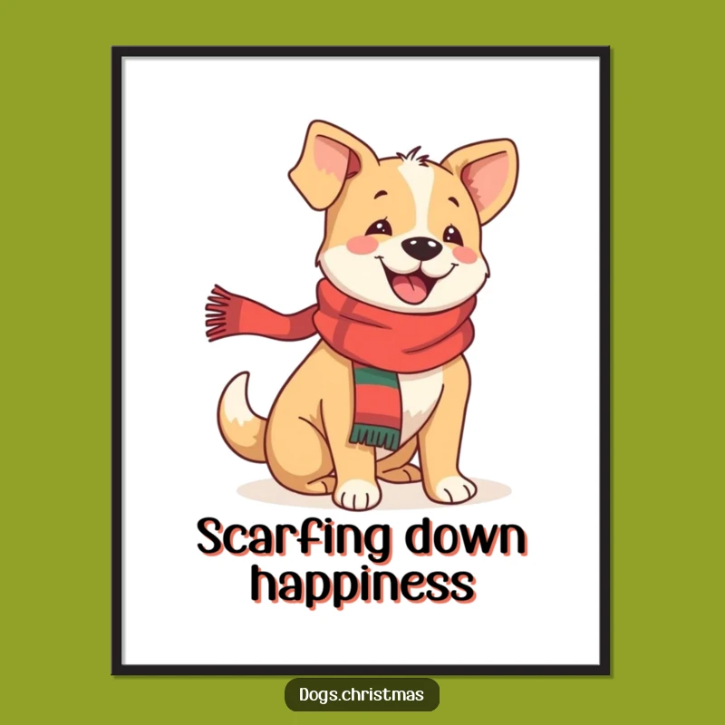 Festive Dog Wall Art: Free Printable Decor - Downloadable Joyful Pup!