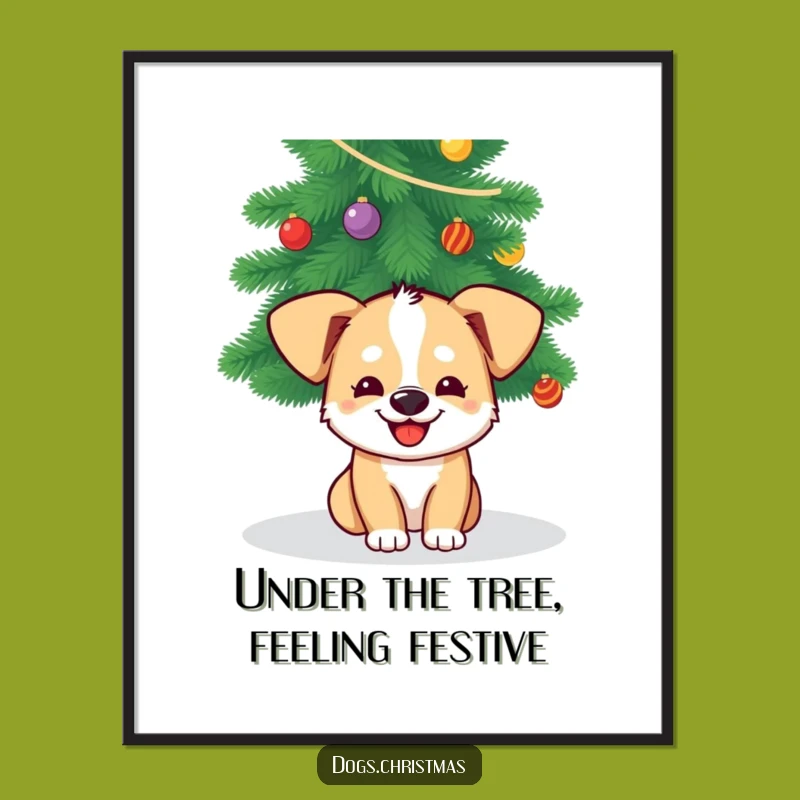 Free Printable Wall Art: Festive Dog Funny Downloadable Art for Holiday Cheer