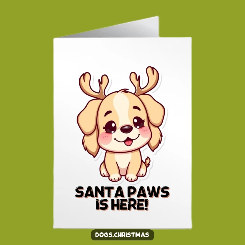 Free Printable Dog Birthday Card: Funny Reindeer Antlers Downloadable for Festive Fun
