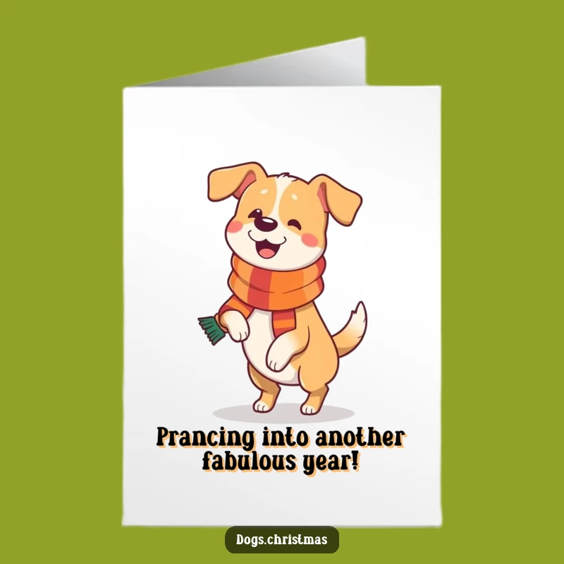 Free Printable Funny Dog Birthday Card - Festive Prance Downloadable Greeting