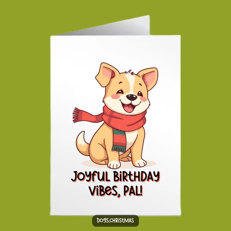 Festive Dog Birthday Card: Joyful Tail Wags - Free Printable Celebration!