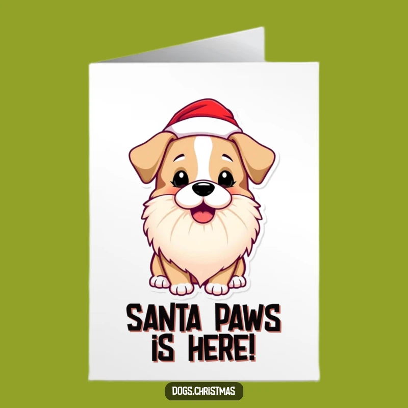 Free Printable Birthday Card: Santa Dog Bark - Funny Downloadable Gift