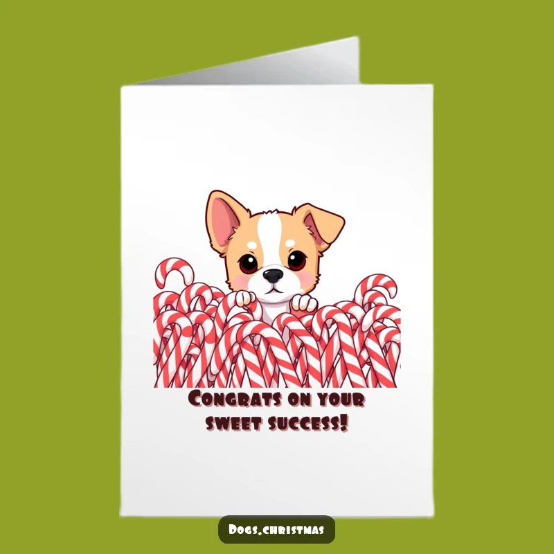 Free Printable Curious Dog Congrats Card: Sweet Success Peeker Downloadable