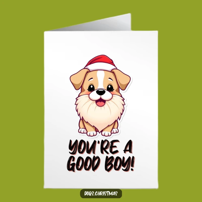 Free Printable Congrats Card: Santa Dog Cheers - Humorous Downloadable Gift