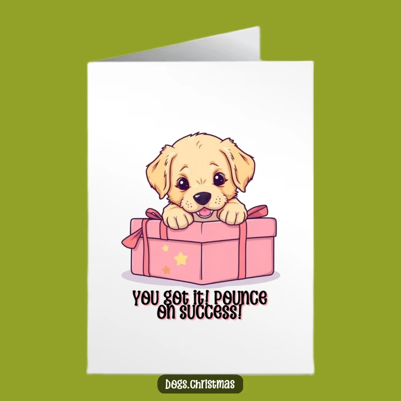 Free Printable Congrats Golden Retriever Puppy Card - Pouncing Gift Downloadable Joy