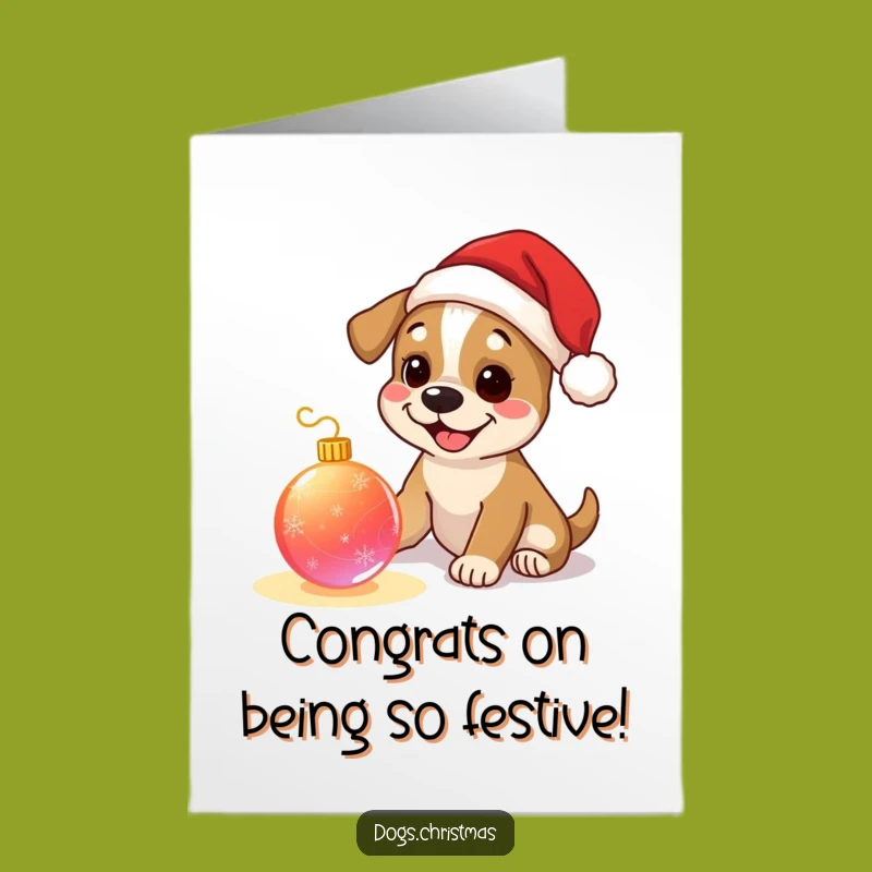 Free Printable Funny Dog Congrats Card: Festive Pup Celebration Downloadable