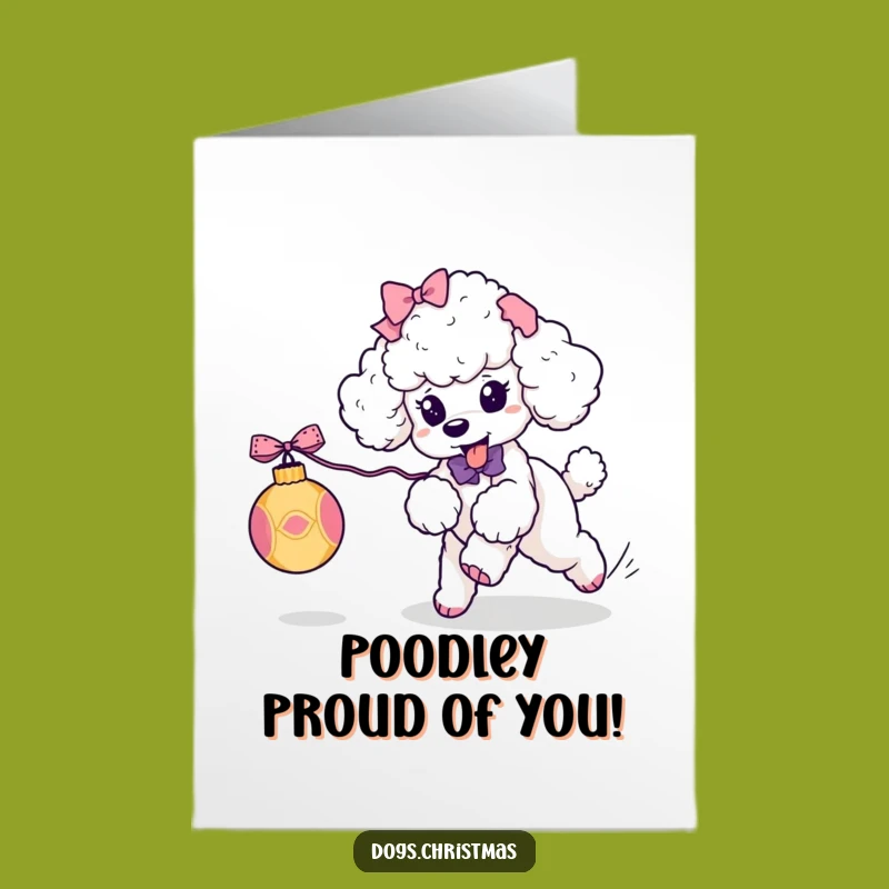 Free Printable Kawaii Poodle Congrats Card: Humorous Dog Downloadable