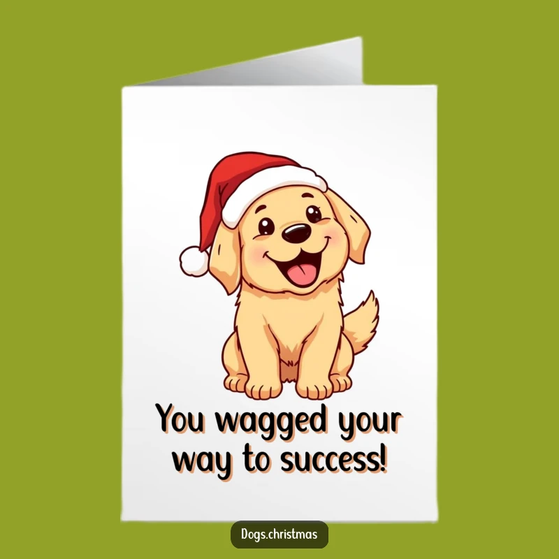 Free Printable Congrats Card: Excited Golden Retriever - Happy Downloadable Celebration