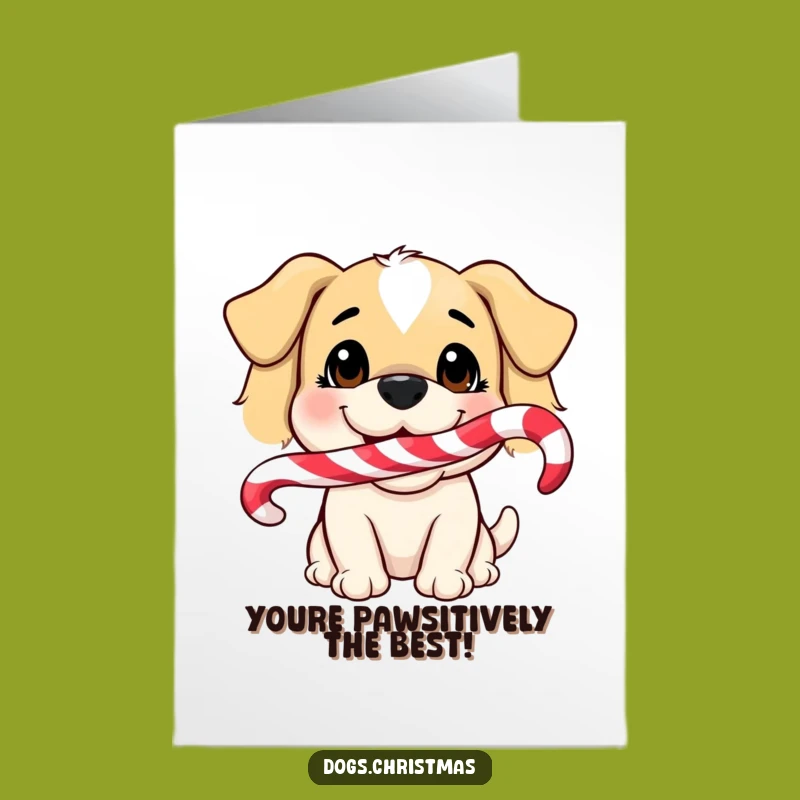 Free Printable Dog Congrats Card - Sweet Candy Cane Win Downloadable Greeting