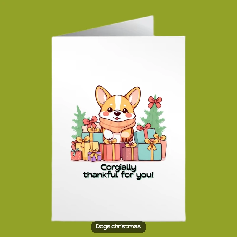 Free Printable Kawaii Corgi Thank You Card: Funny Dog Downloadable