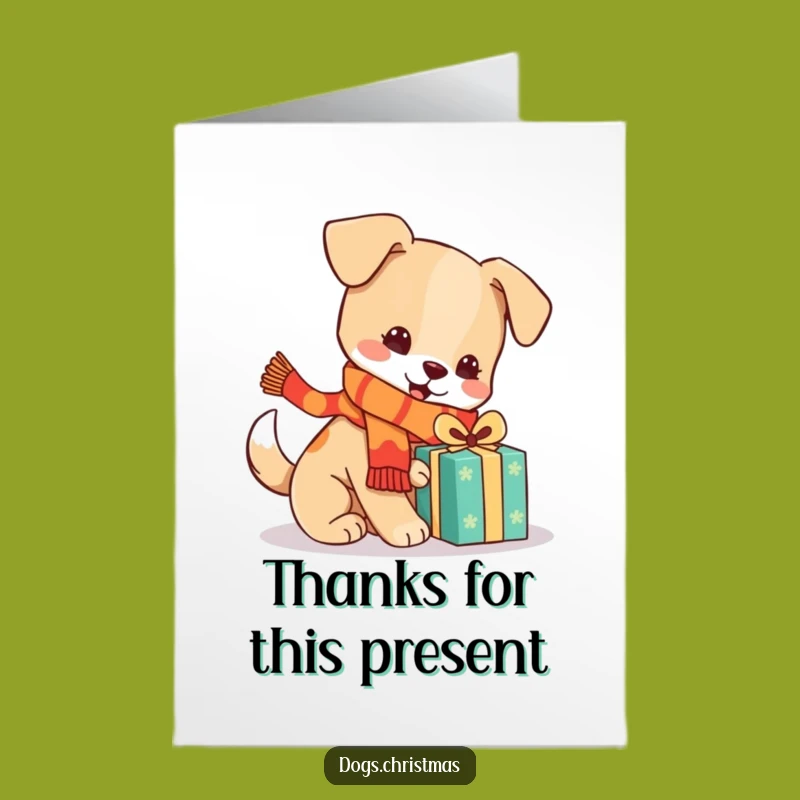 Free Printable Festive Dog Thank You Card: Funny DIY Downloadable Gift of Gratitude