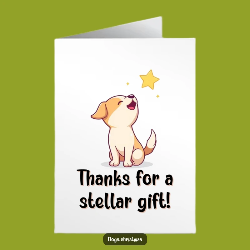Free Printable Dog Thank You Card: Star Howl Downloadable Gift