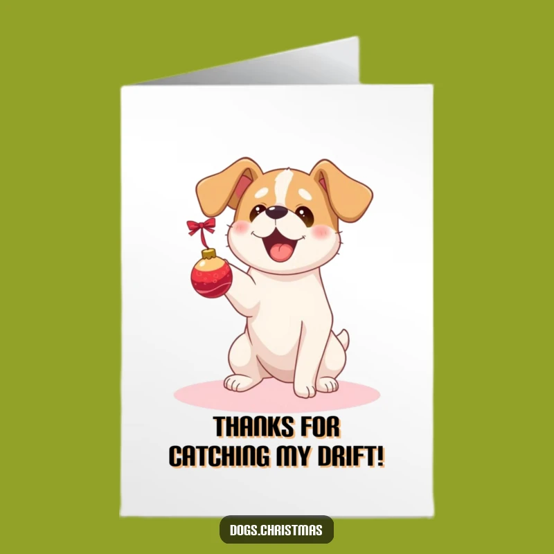 Free Printable Thank You Card: Kawaii Dog Floppy Ears - Ornament Catching Gift