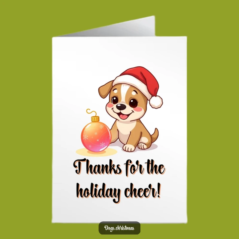 Free Printable Funny Dog Thank You Card: Santa Pup Gratitude Downloadable