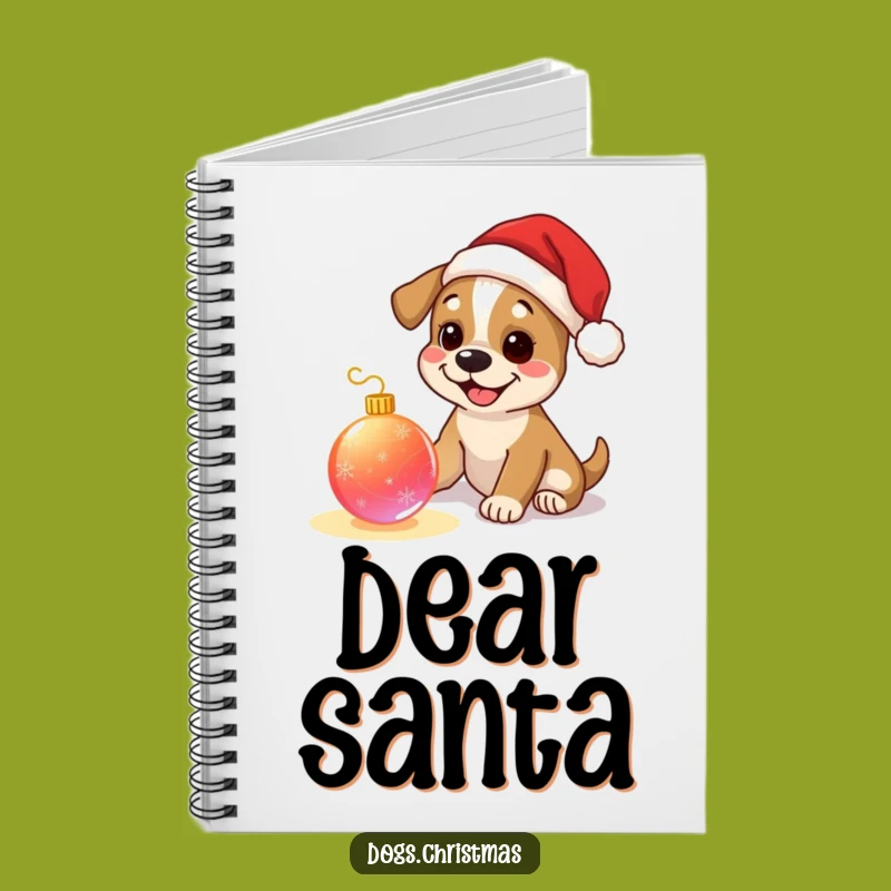 Funny Dog Santa Notebook - Festive Pup Christmas Ornament Journal