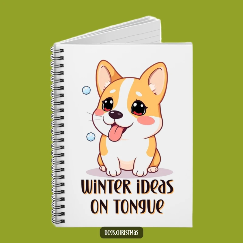 Funny Corgi Snowflake Notebook - Winter Dog Journal Gift