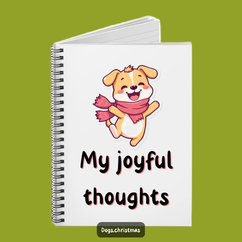 Funny Dog Leap Notebook - Happy Scarf Pup Gift Idea Journal