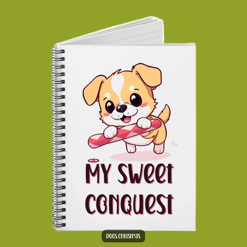 Funny Journal: Excited Dog Candy Cane, Holiday Notes, Energetic Gift