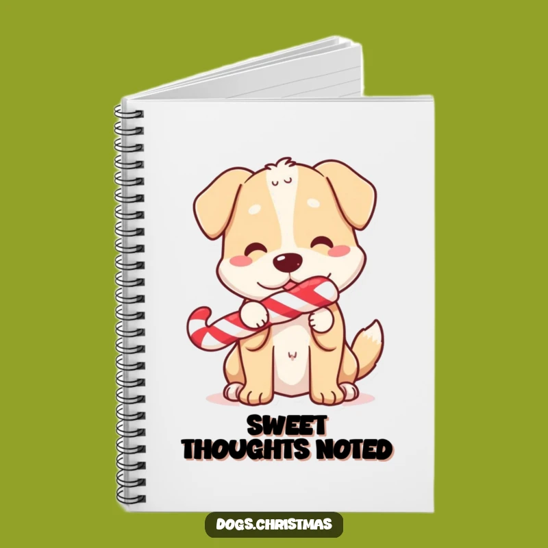 Funny Candy Cane Dog Notebook: Sweet Pup Journal, Ideal Funny Gift for Writers
