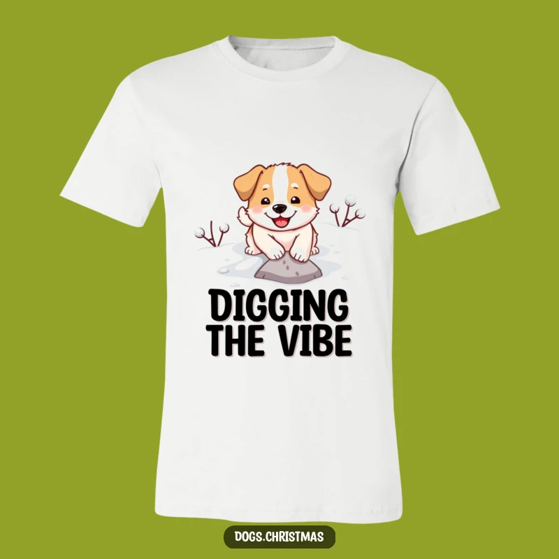 Funny Snow Digging Dog T-Shirt - Hilarious Winter Pet Tee Gift!