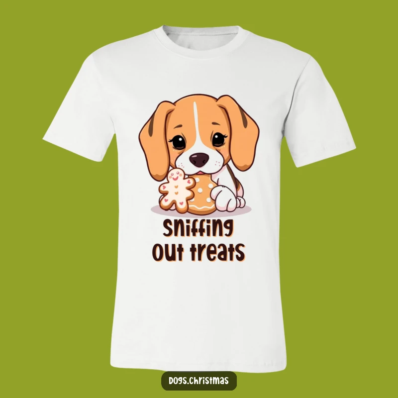 Funny Beagle Cookie Sniff Tee - Greedy Dog Gingerbread Humor Shirt Gift