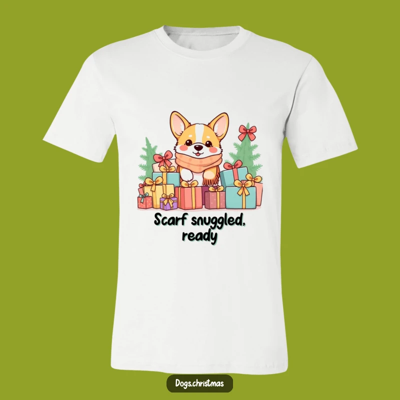 Funny Kawaii Corgi Gift Pile T-Shirt: Cozy Scarf Tee Perfect Funny Gift