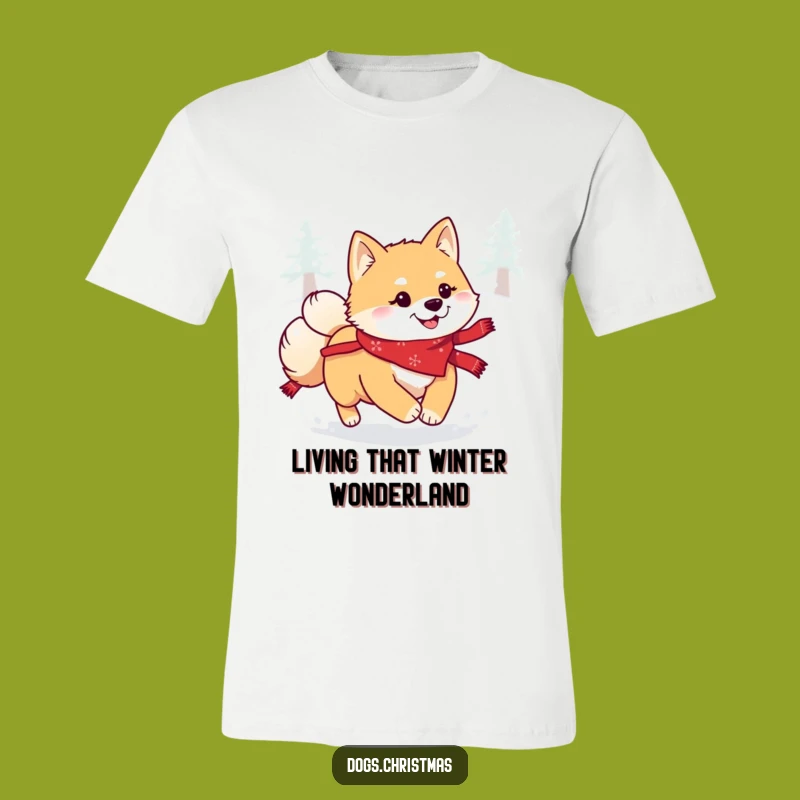 Funny Kawaii Shiba Inu Snow T-Shirt: Festive Holiday Humor for Every Dog Parent Gift!