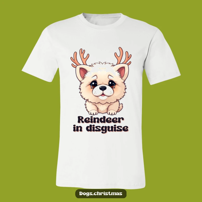 Funny Antler Dog T-Shirt: Playfully Confused Canine, Holiday Humor Gift