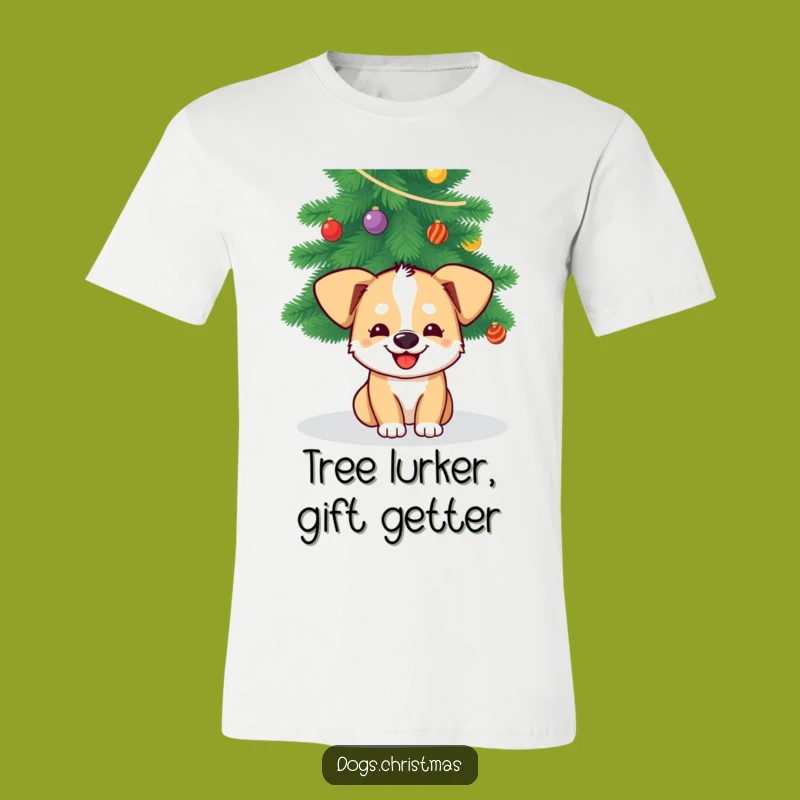 Funny Dog Christmas T-Shirt: Grinning Pup Holiday Apparel