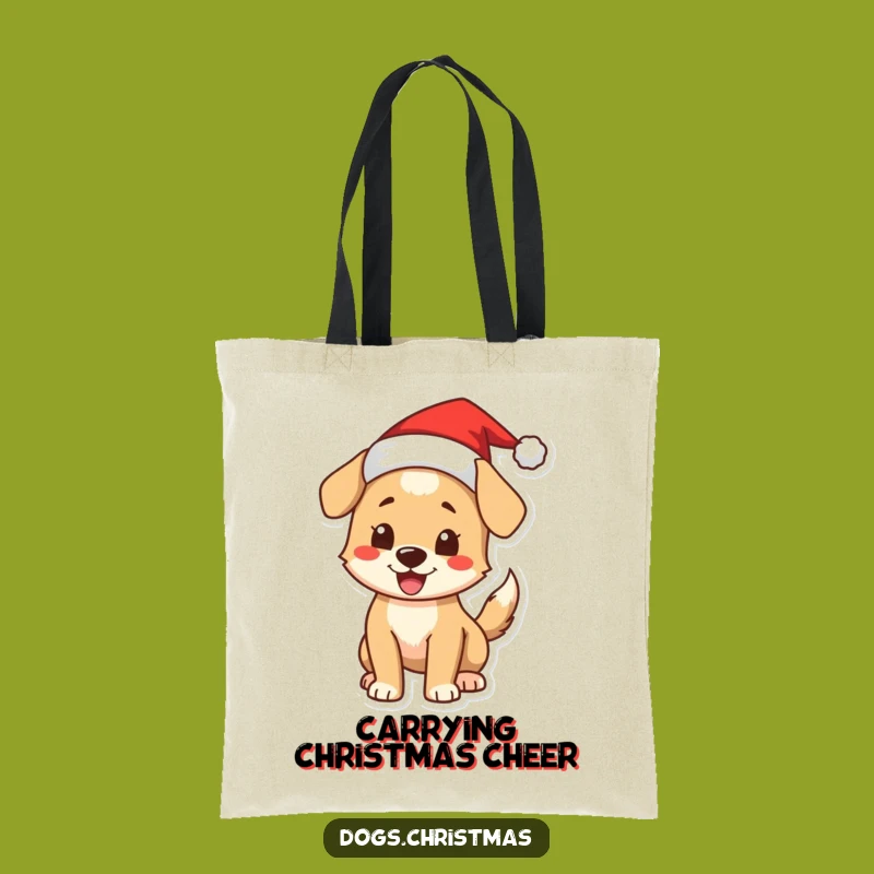 Funny Christmas Dog Santa Tote Bag: Festive Pup Carryall, Practical Holiday Gift