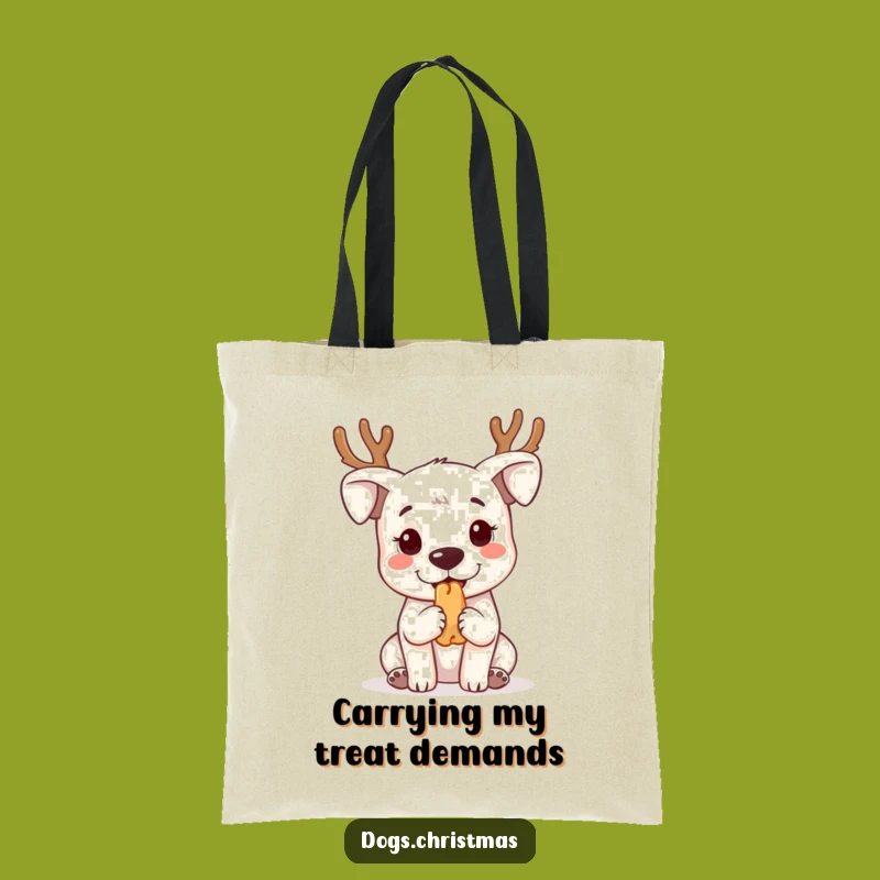 Funny Kawaii Dog Reindeer Antlers Tote Bag - Cute & Practical Gift