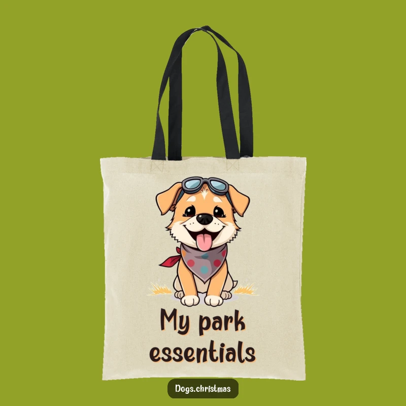 Funny Dog Tote Bag: Festive Pup Panting Outdoors, Practical and Funny Gift!