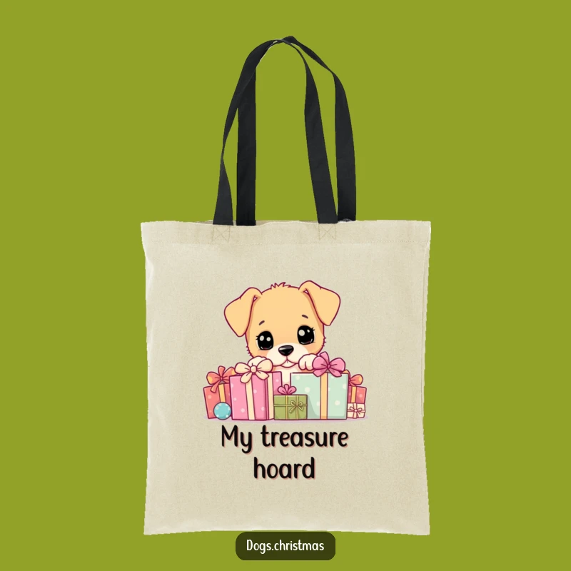 Funny Puppy Gift Tote Bag: Cute Dog Peeking, Practical Funny Gift for Shoppers