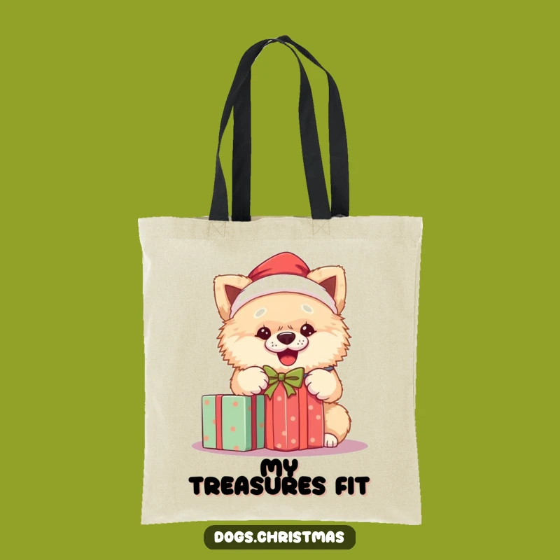 Funny Santa Dog Tote Bag: Carry Holiday Cheer and Presents